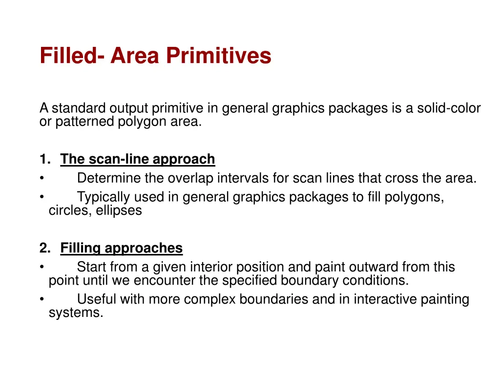 filled area primitives