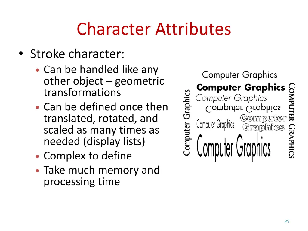 character attributes stroke character