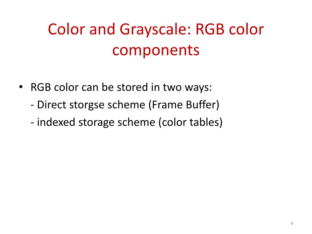 color and grayscale rgb color components