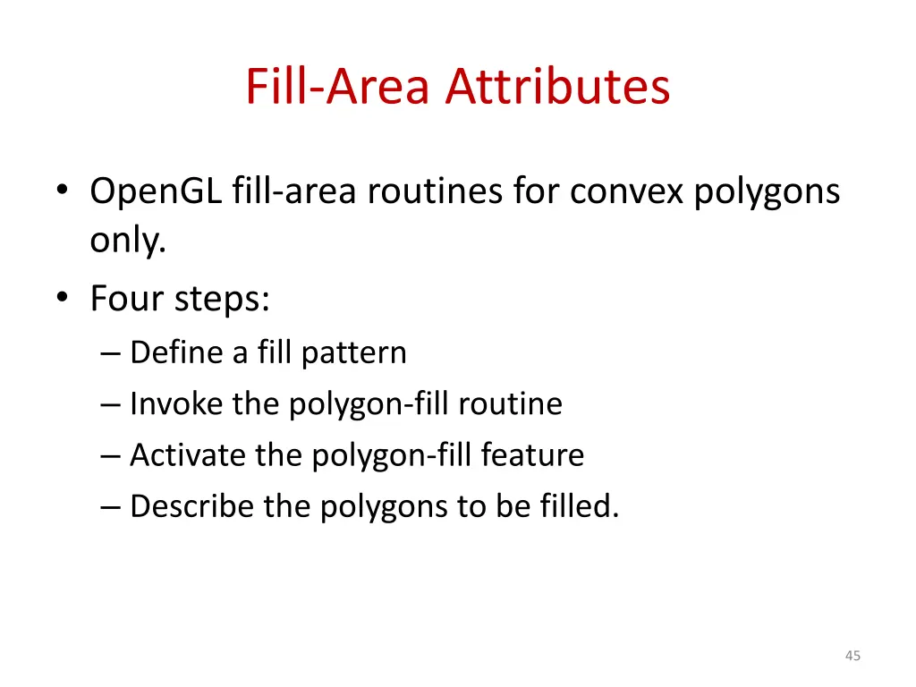 fill area attributes 1