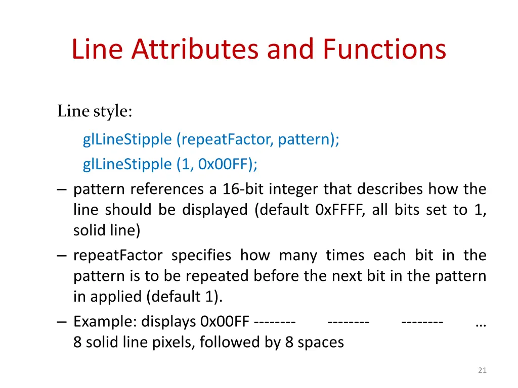 line attributes and functions 5