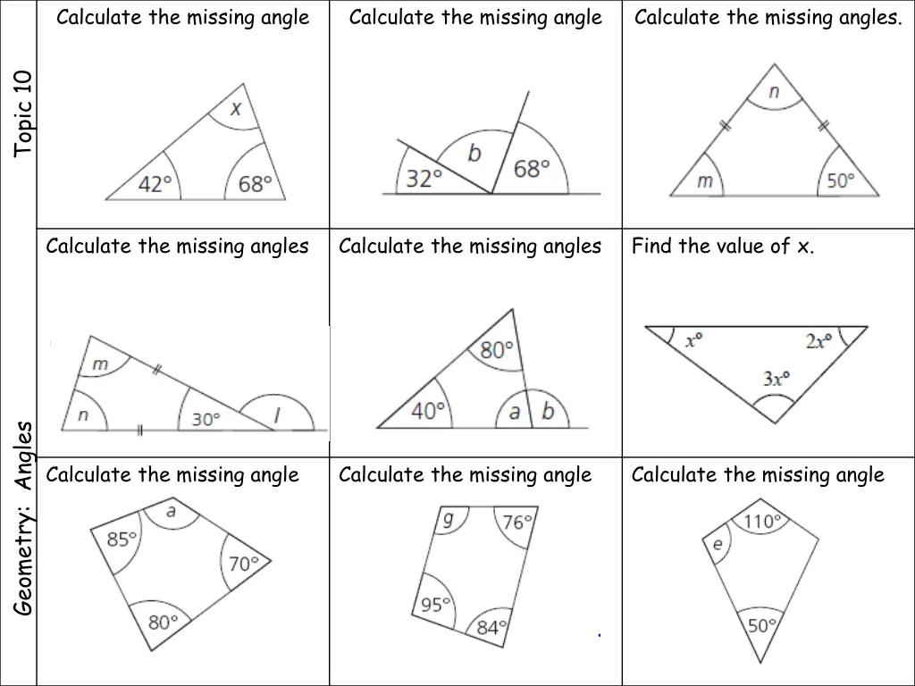 calculate the missing angle