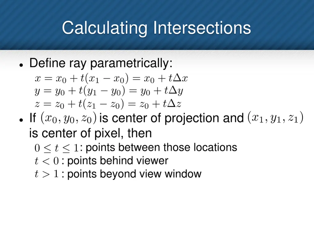 calculating intersections