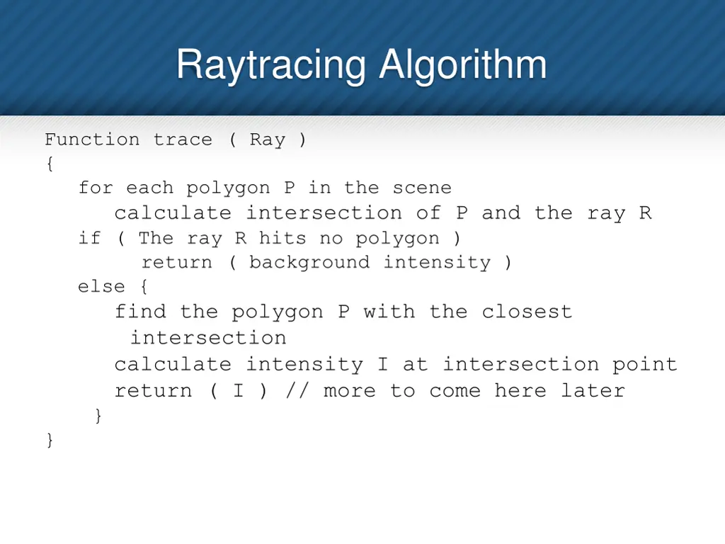 raytracing algorithm 1