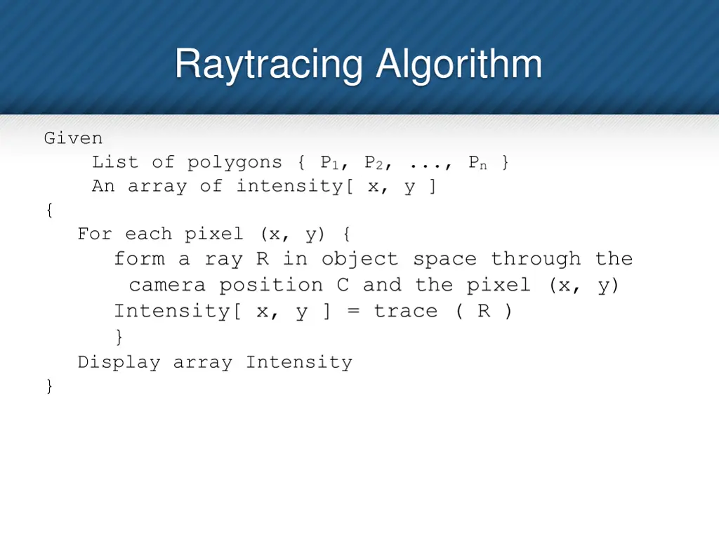 raytracing algorithm