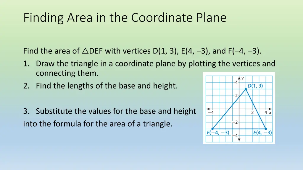 finding area in the coordinate plane