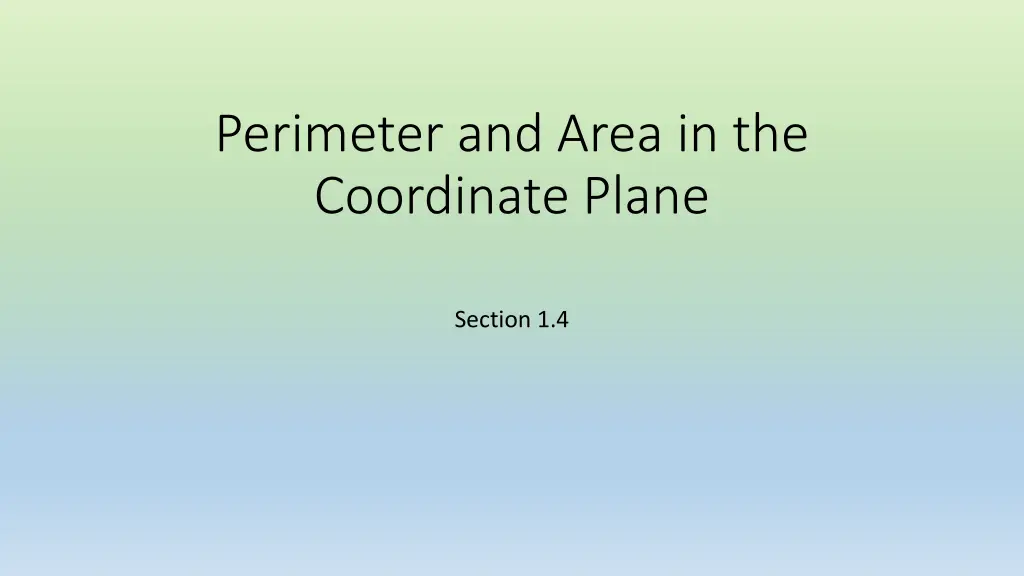 perimeter and area in the coordinate plane