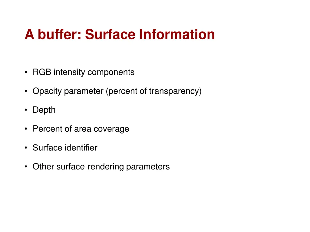 a buffer surface information