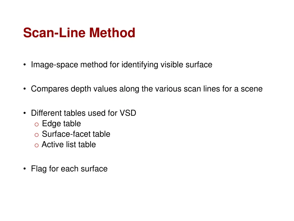 scan line method