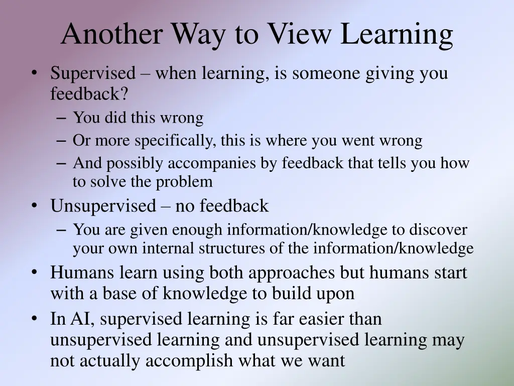 another way to view learning