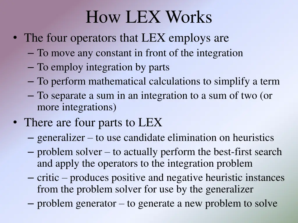 how lex works