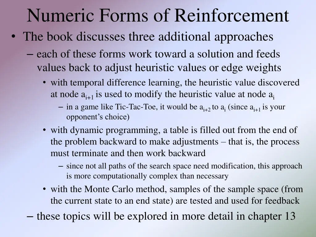 numeric forms of reinforcement the book discusses