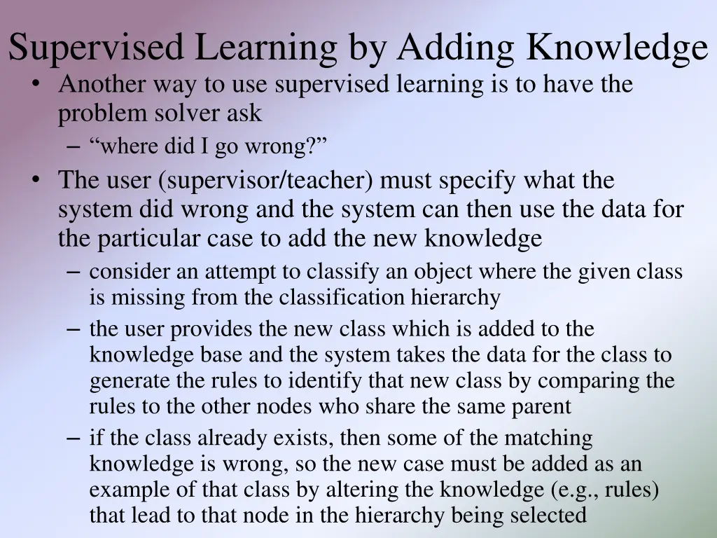 supervised learning by adding knowledge another