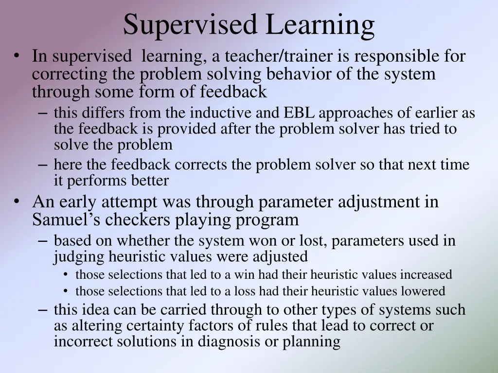 supervised learning in supervised learning