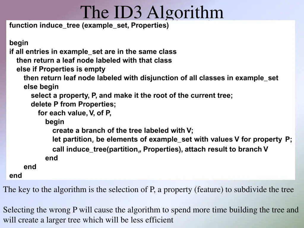 the id3 algorithm