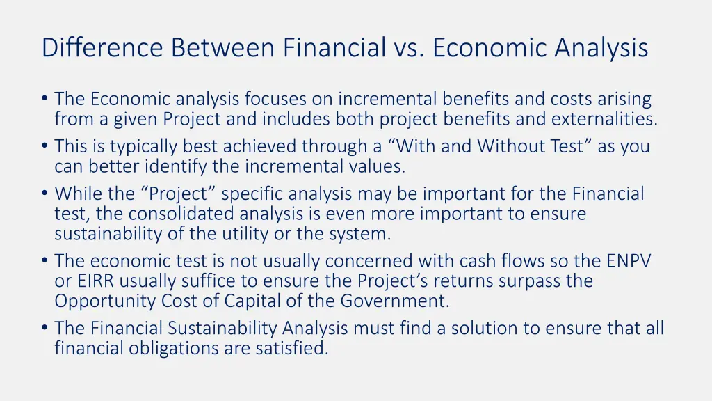 difference between financial vs economic analysis