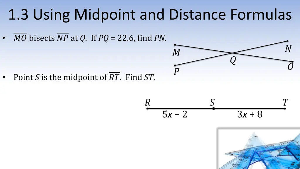 1 3 using midpoint and distance formulas 1