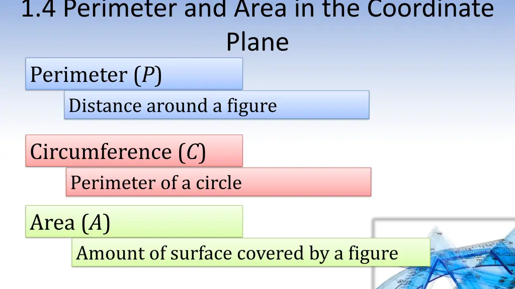 1 4 perimeter and area in the coordinate plane 4