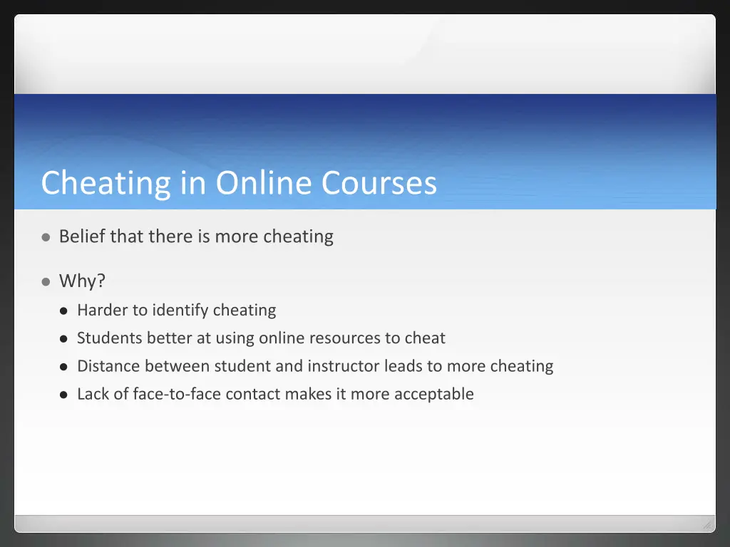 cheating in online courses