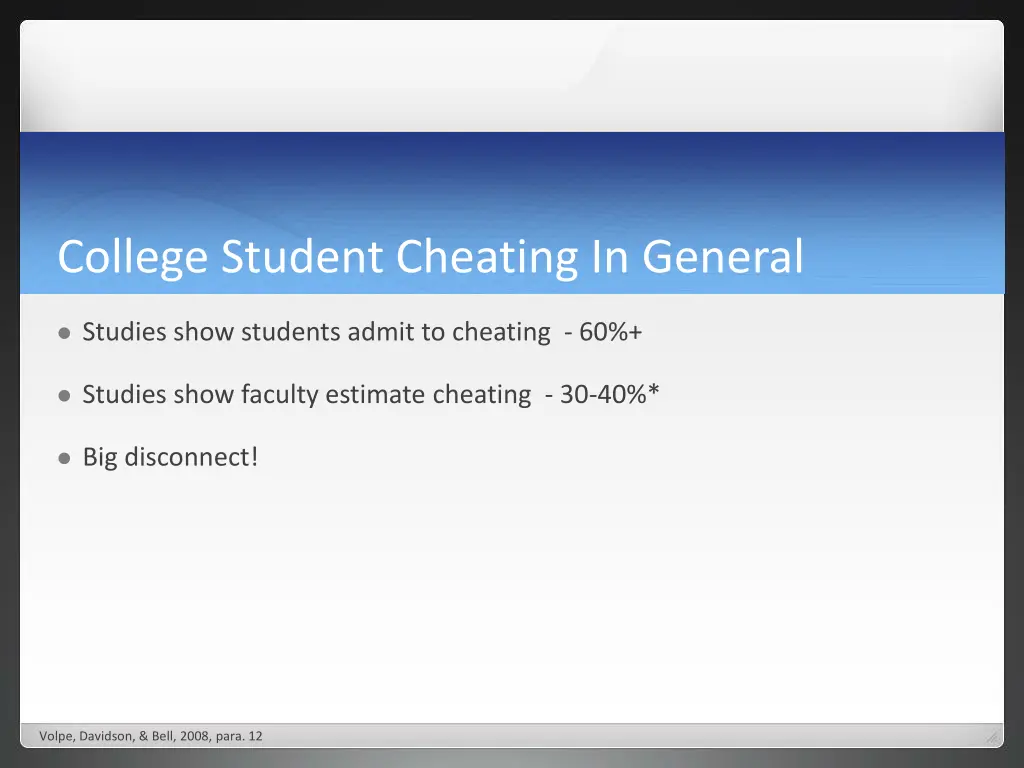 college student cheating in general