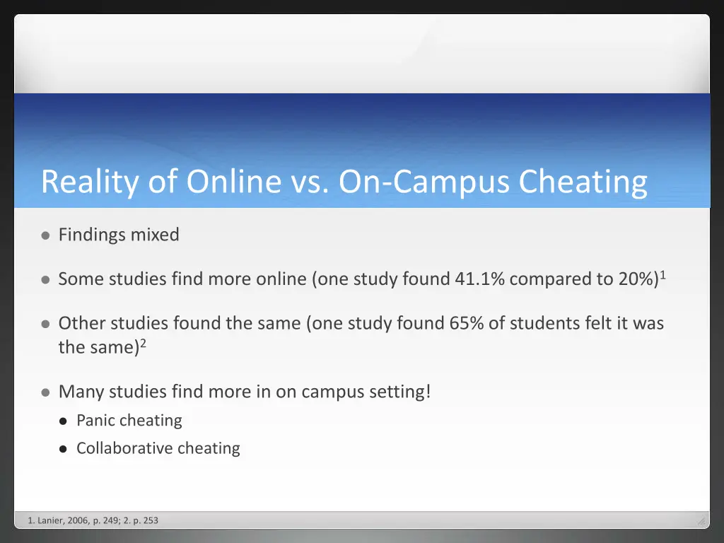 reality of online vs on campus cheating