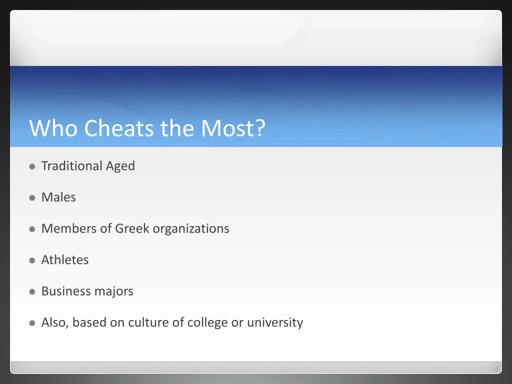 who cheats the most