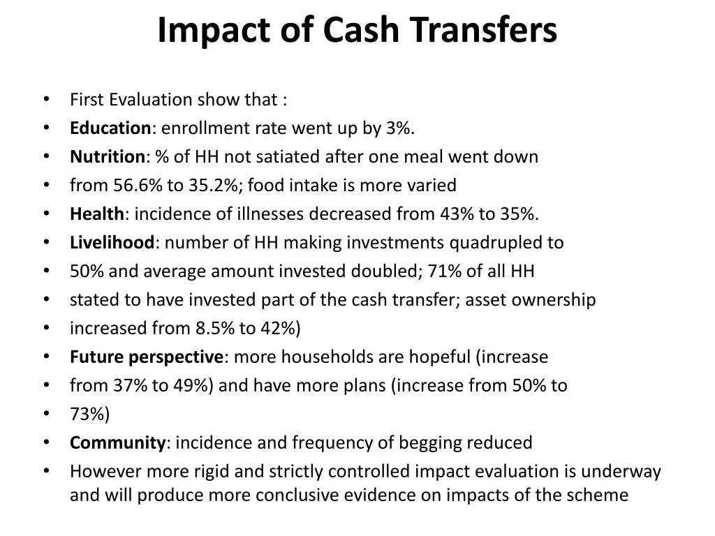 impact of cash transfers