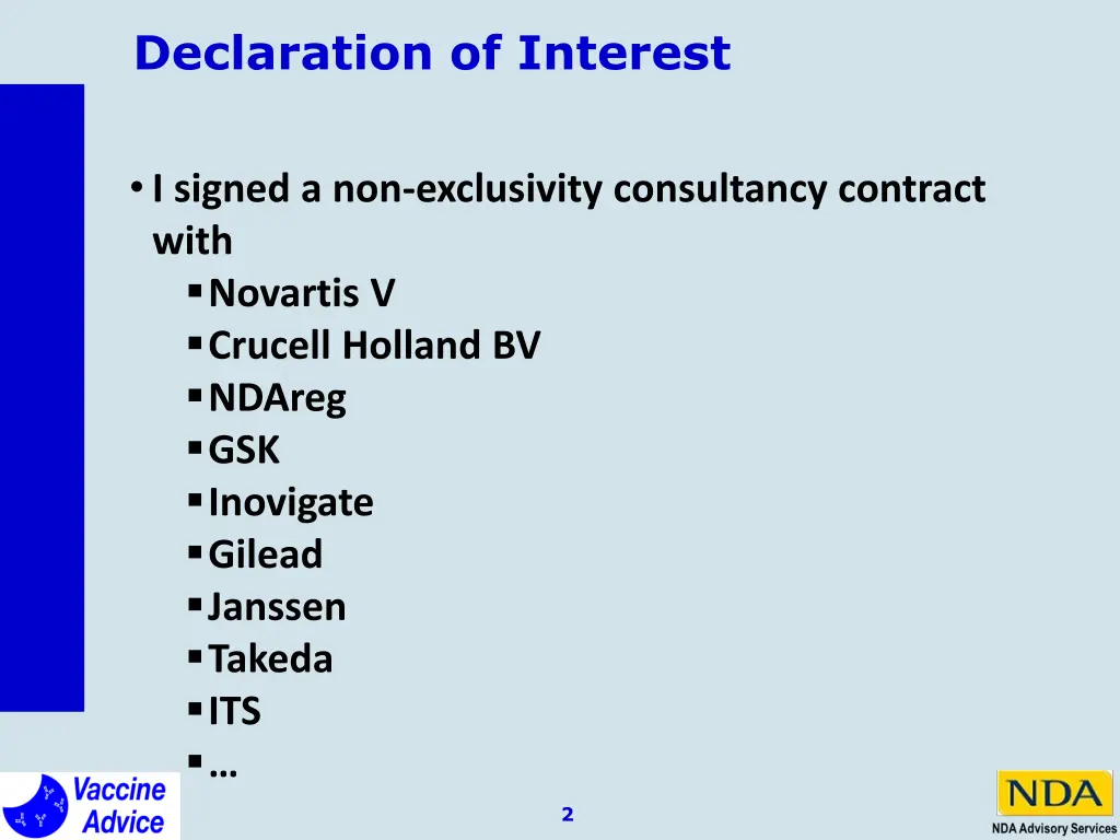 declaration of interest