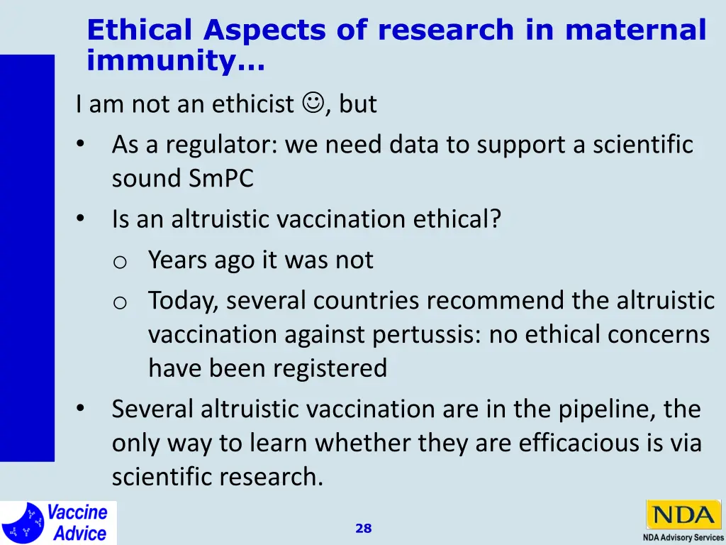 ethical aspects of research in maternal immunity