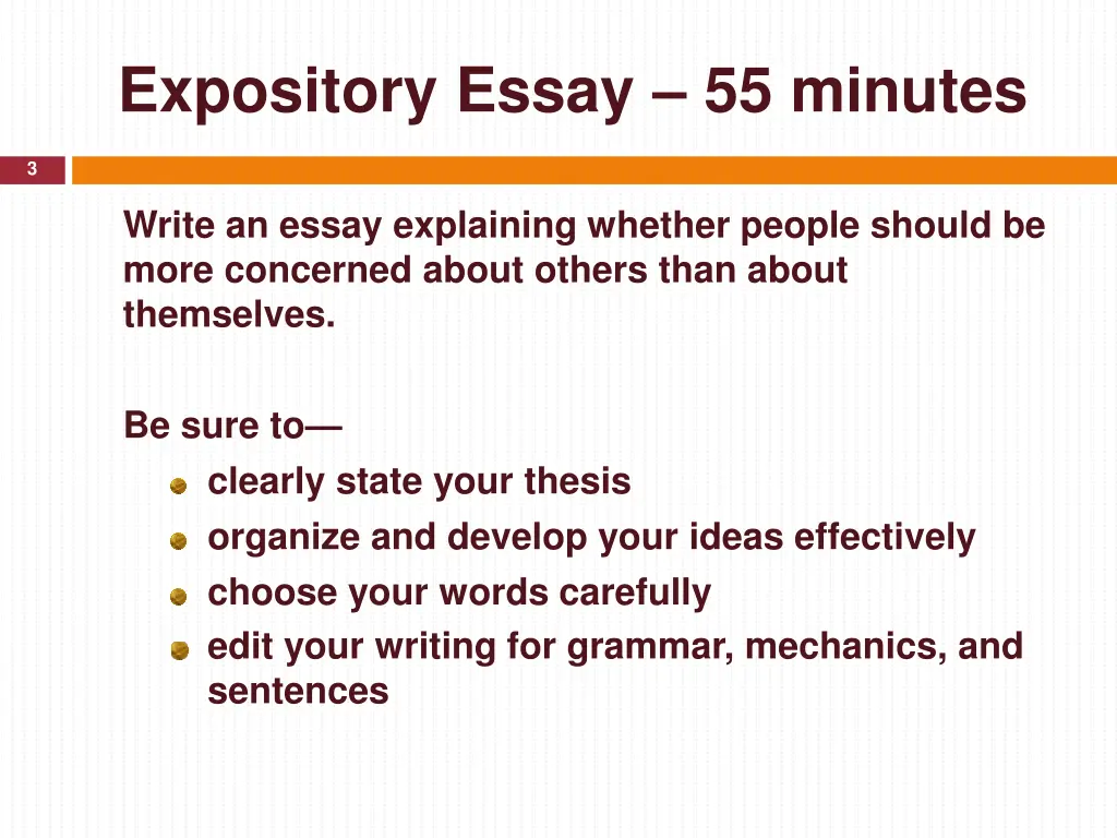 expository essay 55 minutes 1