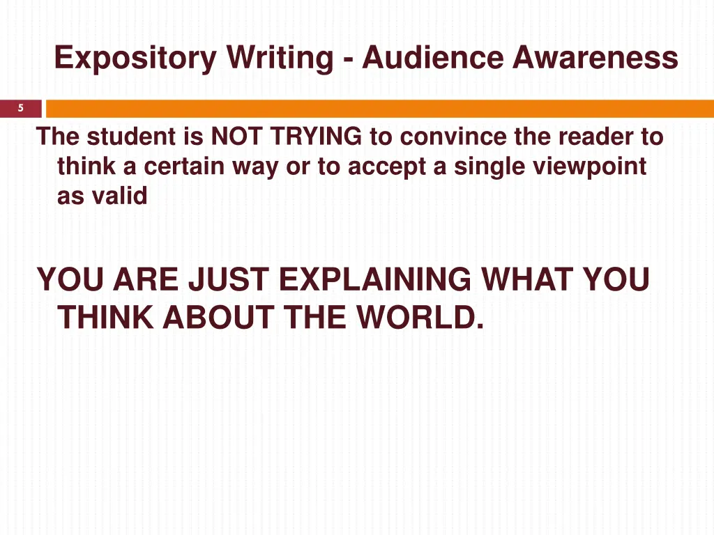 expository writing audience awareness