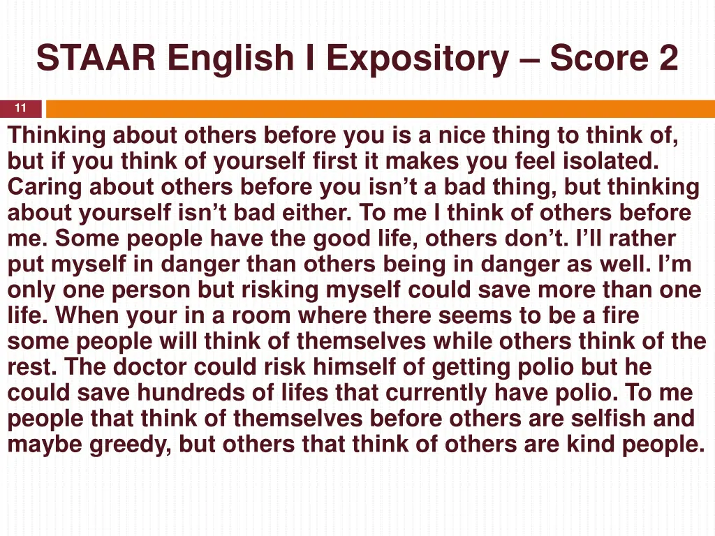 staar english i expository score 2