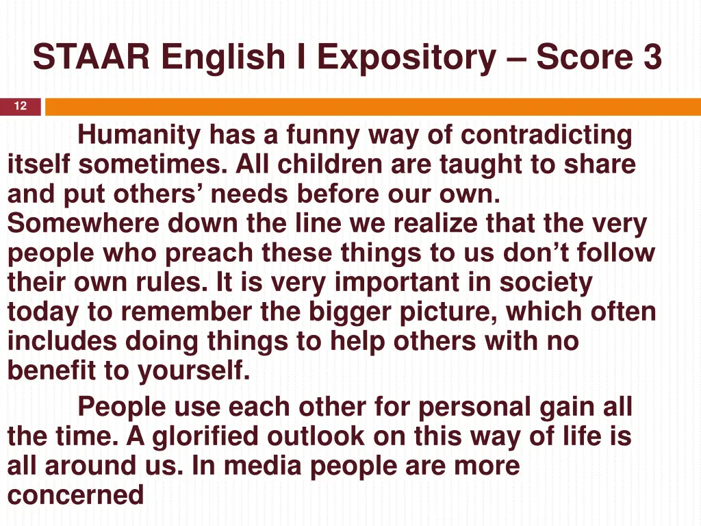 staar english i expository score 3