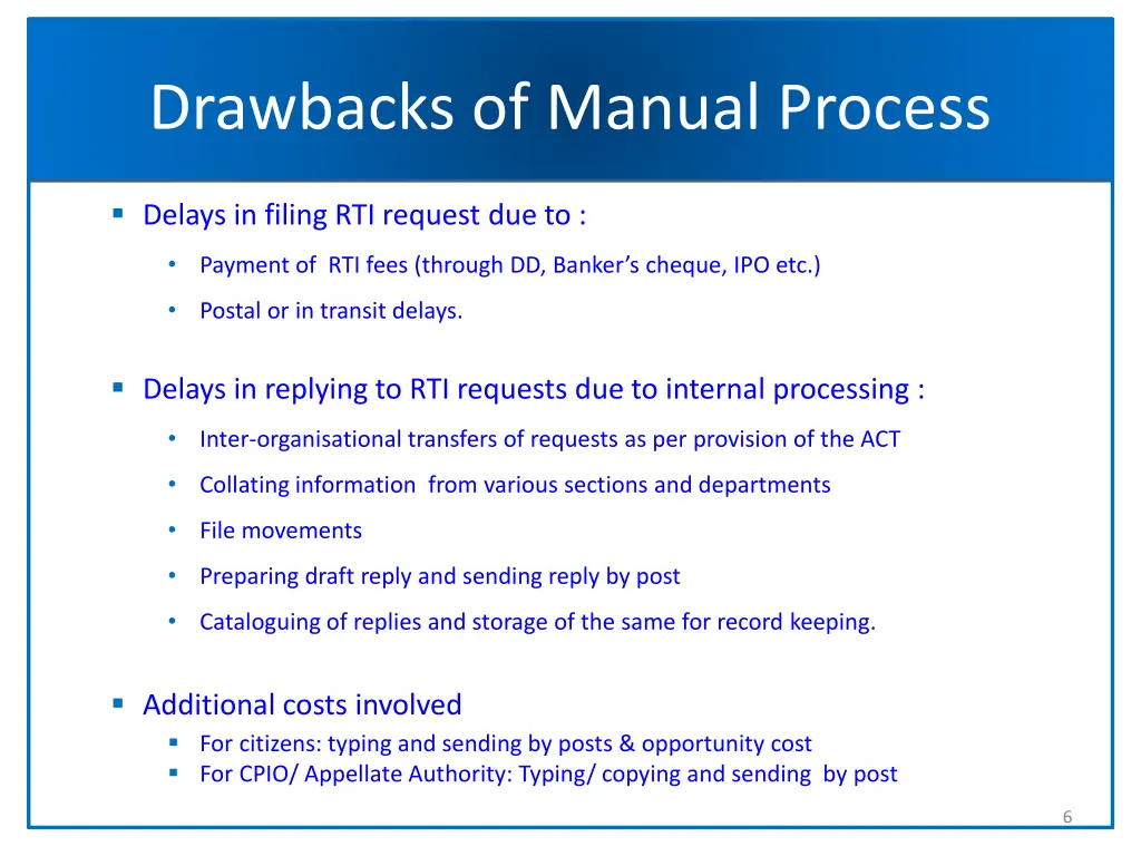 drawbacks of manual process