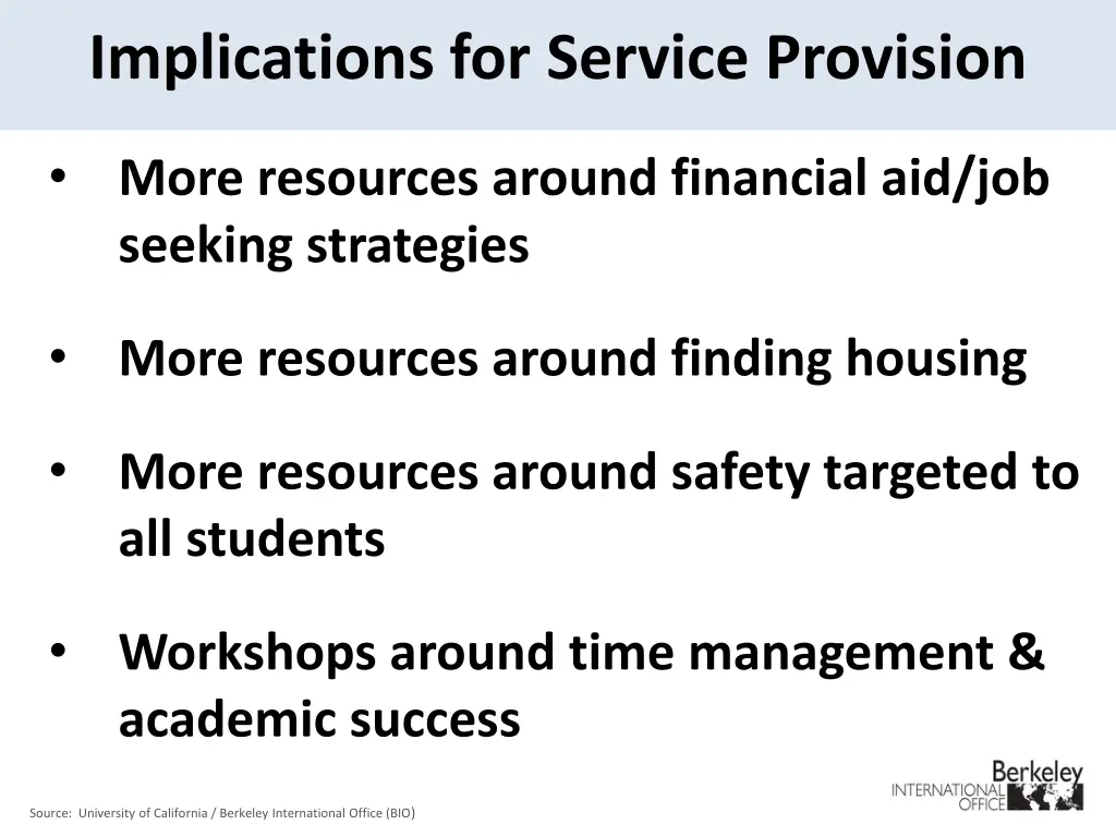 implications for service provision 1