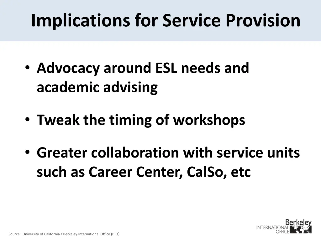 implications for service provision 2