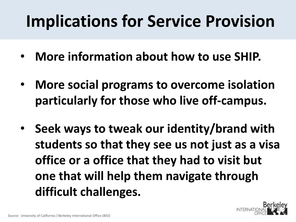 implications for service provision 3