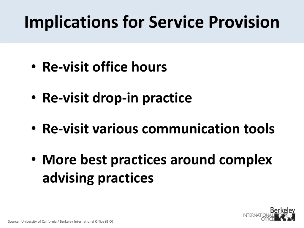 implications for service provision