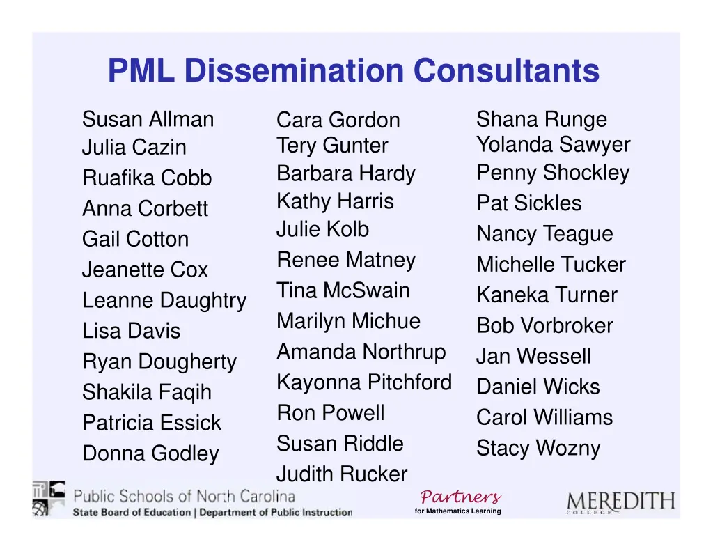 pml dissemination consultants