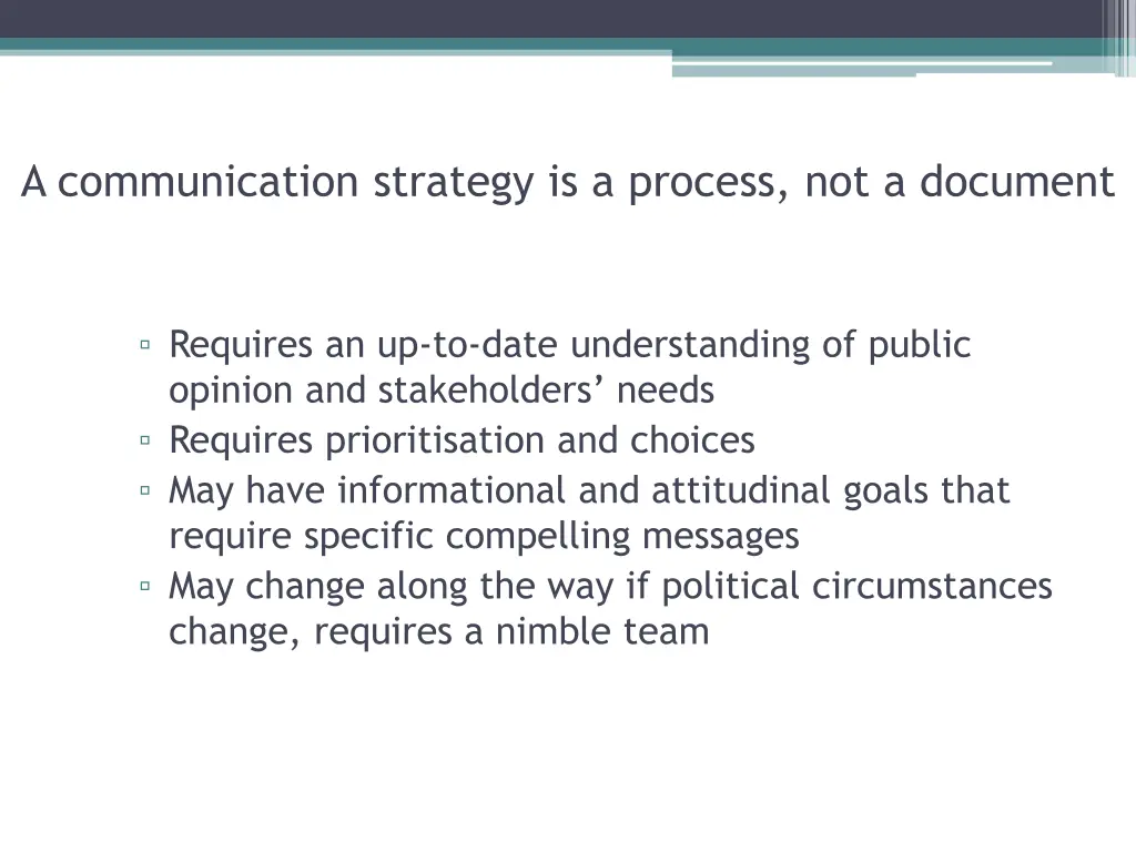 a communication strategy is a process