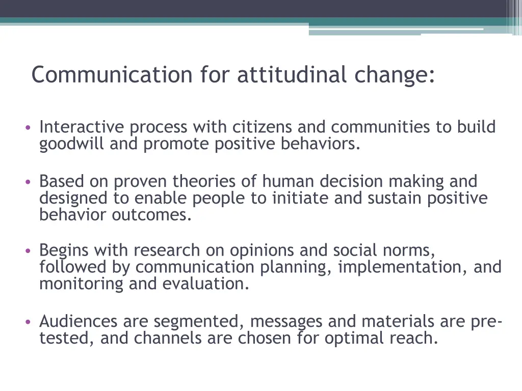 communication for attitudinal change