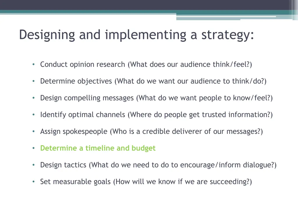 designing and implementing a strategy 4