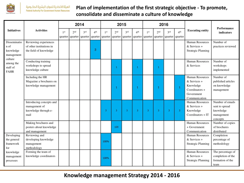 plan of implementation of the first strategic