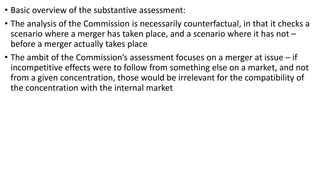 basic overview of the substantive assessment 1