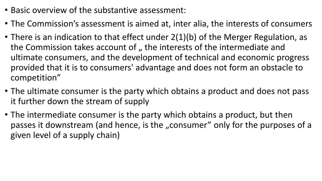 basic overview of the substantive assessment 2