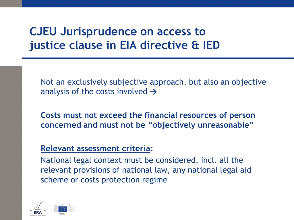 cjeu jurisprudence on access to justice clause 12