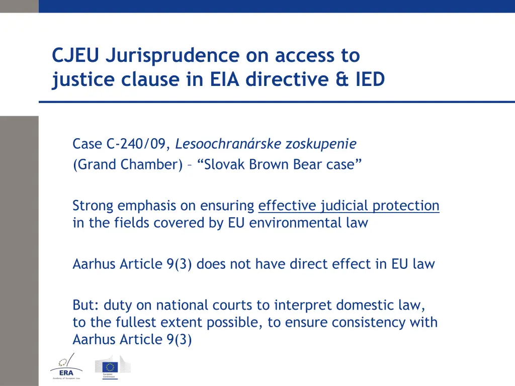 cjeu jurisprudence on access to justice clause 5