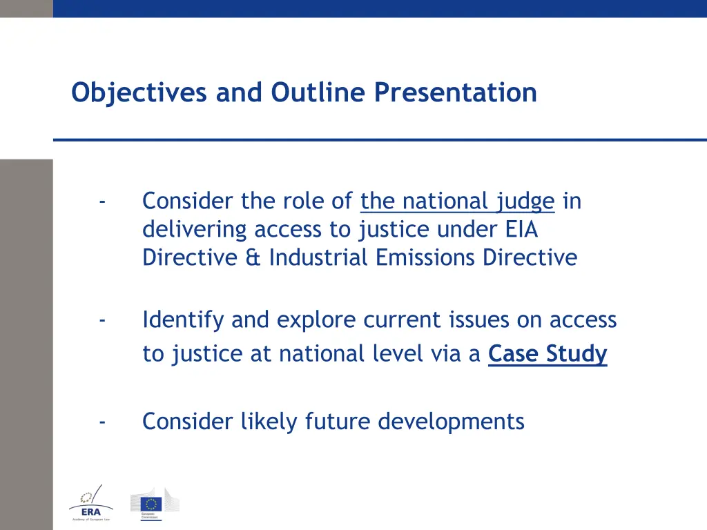 objectives and outline presentation 1