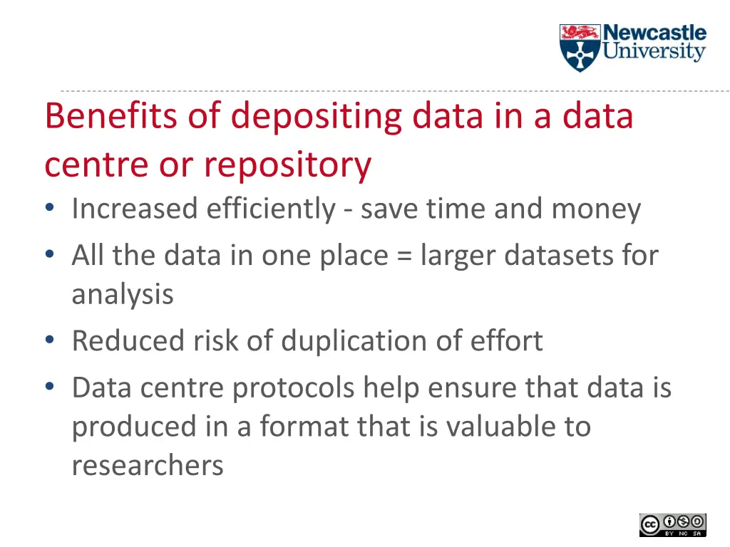 benefits of depositing data in a data centre