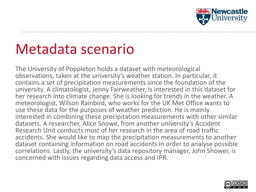 metadata scenario